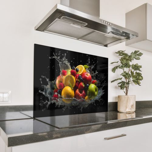 Spritzschutz Küche - Obst - Apfel - Orange - Rote Früchte - Wasser