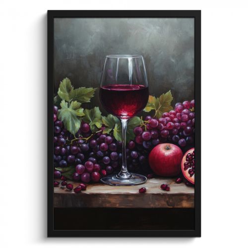 Bilder mit Rahmen - Wein - Obst - Stilleben