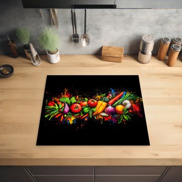 Herdabdeckplatte - Gemüse - Lebensmittel - Kräuter - Graffiti - Kochen