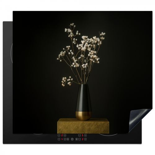 Herdabdeckplatte - Blumenzwiebeln - Weiß - Vase - Minimalistisch