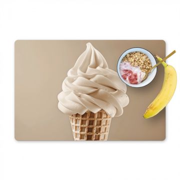 Tischset - Eiscreme - Softeis - Cremig - Horn - Beige - 6 Stück