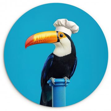 Runde Bilder - Tucan - Sockel - Vogel - Kochmütze