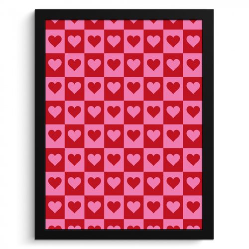 Rot - Rosa - Schachbrett - Valentinstag