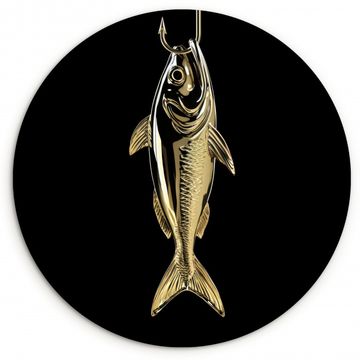 Runde Bilder - Gold - Fisch - Haken - Schwarz