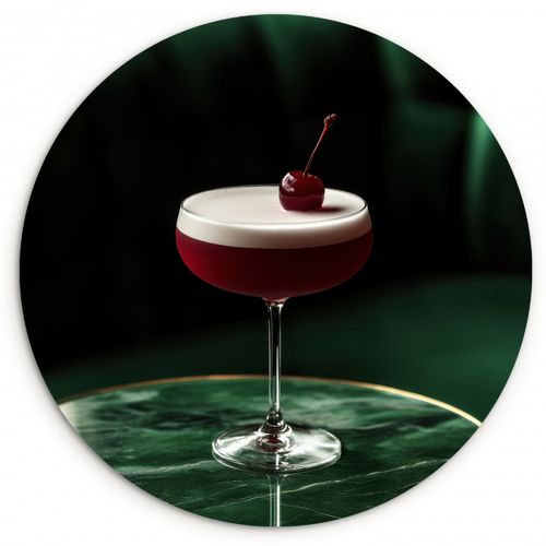 Runde Bilder - Kirsche - Cocktail - Rot - Marmor