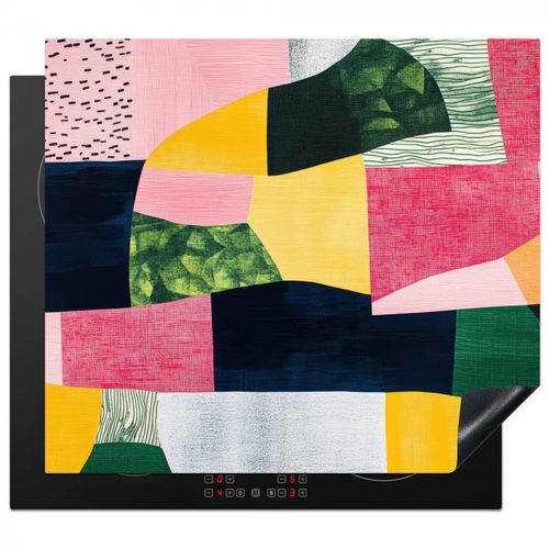 Herdabdeckplatte - Abstrakt - Rosa - Formen - Gelb