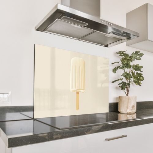 Spritzschutz Küche - Minimalistisch - Wassereis - Stick - Beige
