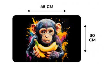 Tischset - Affe - Graffiti - Farbenfroh - Bananen - Modern - 6 Stück