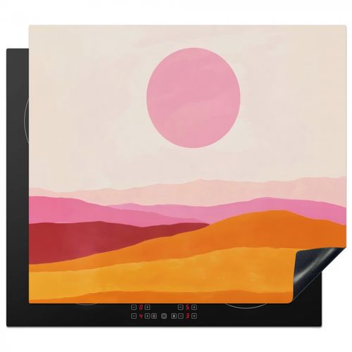 Herdabdeckplatte - Hügel - Orange - Sonne - Abstrakt
