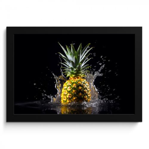 Bilder mit Rahmen - Ananas - Obst - Wasser - Pflanzen - Schwarz