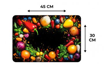 Tischset - Gemüse - Graffiti - Farbenfroh - Kochen - Abstrakt - 6 Stück