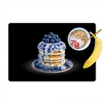 Tischset - Pfannkuchen - Blaubeeren - Teller - 6 Stück