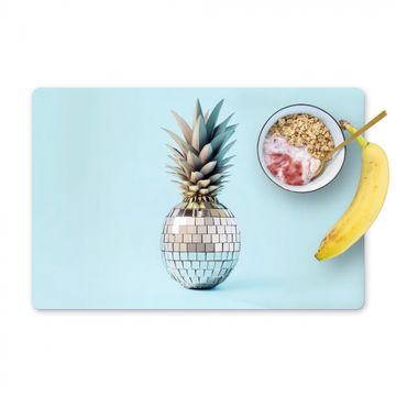 Tischset - Blau - Ananas - Disco - Discoball - 6 Stück