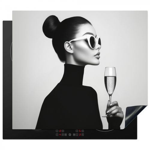 Herdabdeckplatte - Frau - Champagner - Modern