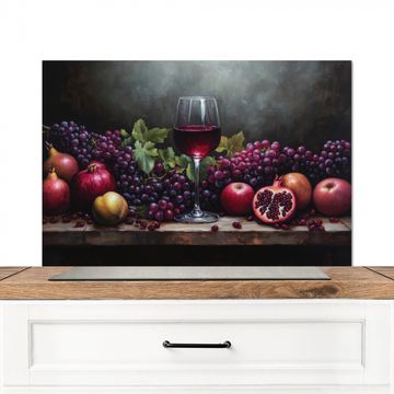 Spritzschutz Küche - Wein - Obst - Stilleben