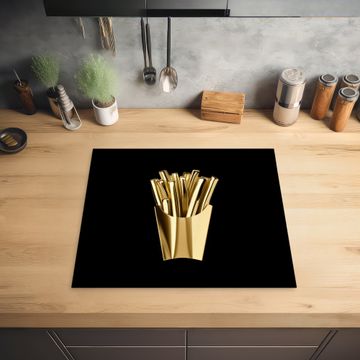 Herdabdeckplatte - Pommes frites - Gold - Chrom - Lebensmittel