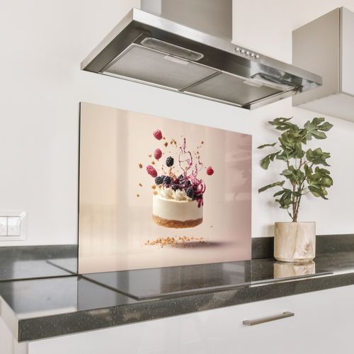 Spritzschutz Küche - Käsekuchen - Essen - Rosa - Torte