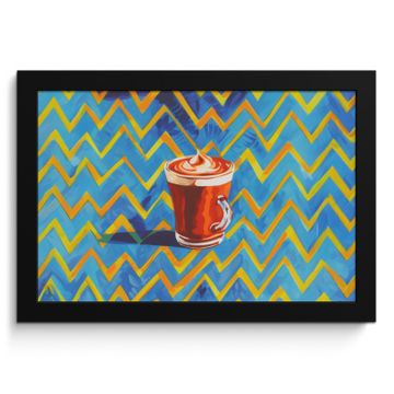 Bilder mit Rahmen - Becher - Kaffee - Zickzack - Schlagsahne
