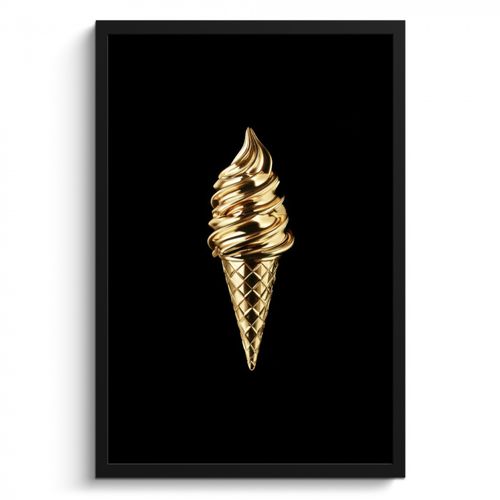 Bilder mit Rahmen - Eiscreme - Gold - Schwarz - Lebensmittel