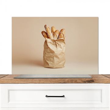 Spritzschutz Küche - Baguette - Brot - Baguette - Beige