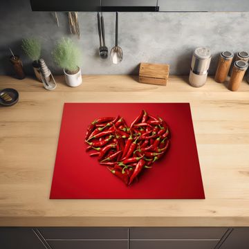 Herdabdeckplatte - Paprika - Rot - Herz