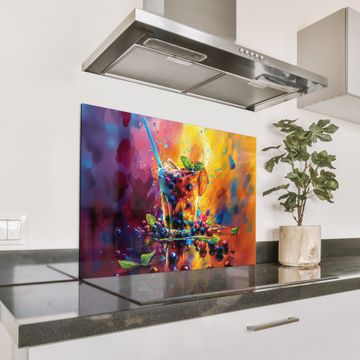 Spritzschutz Küche - Explosion von Früchten und Farben