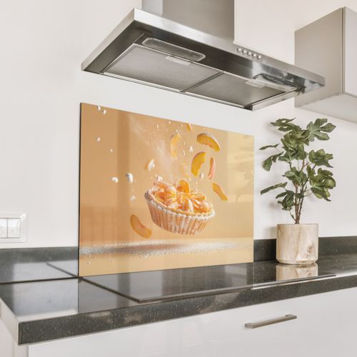 Spritzschutz Küche - Pfirsich - Essen - Torte - Orange