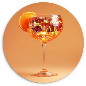 Runde Bilder - Getränk - Orange - Glitzer - Disco