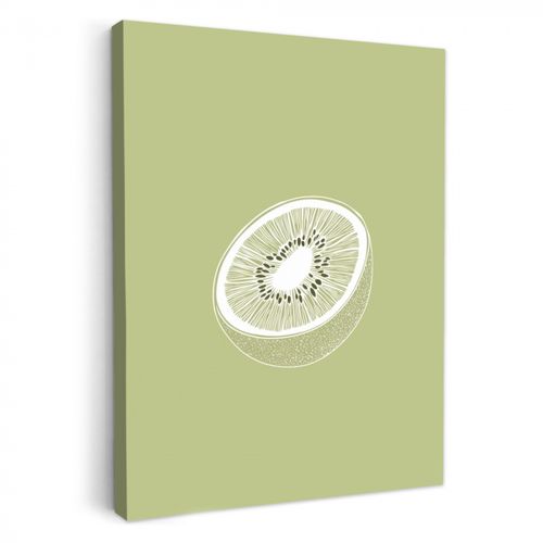 Leinwandbilder - Kiwi - Strichzeichnung - Minimalistisch - Grün