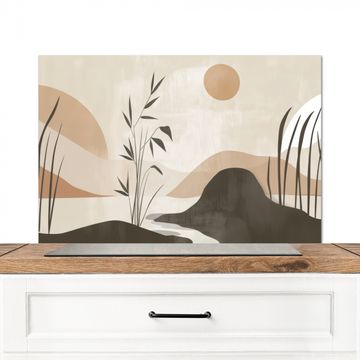 Spritzschutz Küche - Japandi - Landschaft - Beige