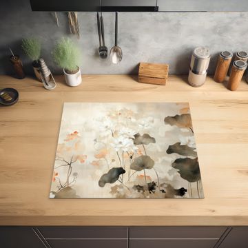 Herdabdeckplatte - Blumen - Japandi - Wabi sabi