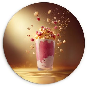 Runde Bilder - Himbeere - Smoothie - Getränk - Rosa