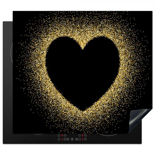 Herdabdeckplatte - Herz aus Goldstaub