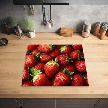 Herdabdeckplatte - Erdbeere - Obst - Rot