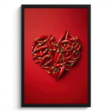 Bilder mit Rahmen - Paprika - Rot - Herz
