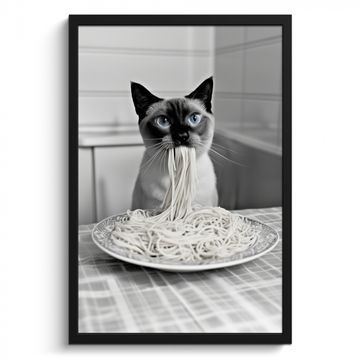Bilder mit Rahmen - Katze - Siamese - Schwarz und weiß - Niedlich - Tiere