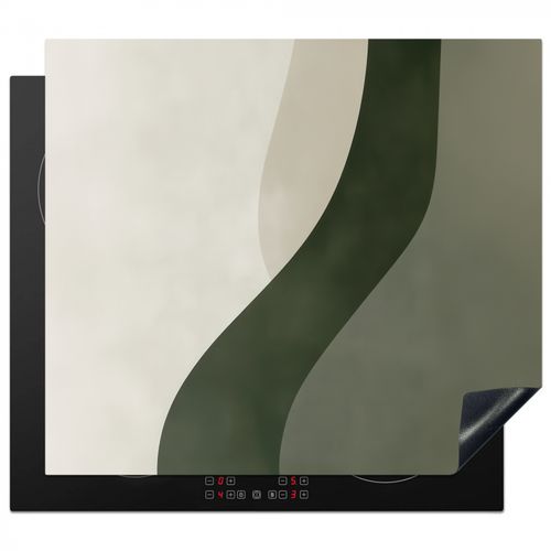 Herdabdeckplatte - Japandi - Grün - Abstrakt - Modern