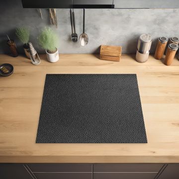 Herdabdeckplatte - Ledertextur in Silver Light