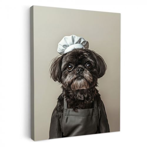 Leinwandbilder - Kochkleidung - Schwarz - Hund