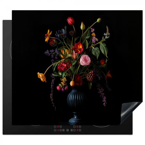 Herdabdeckplatte - Blumen - Beeren - Klassisch