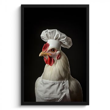 Bilder mit Rahmen - Koch - Rot - Huhn
