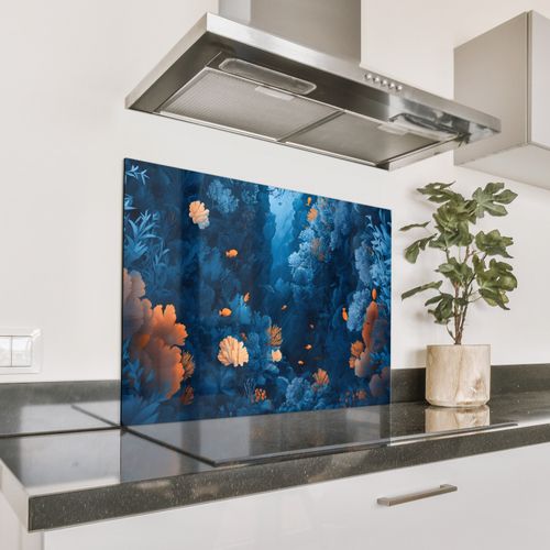 Spritzschutz Küche - Korallenriff - Fische - Ozean - Blau