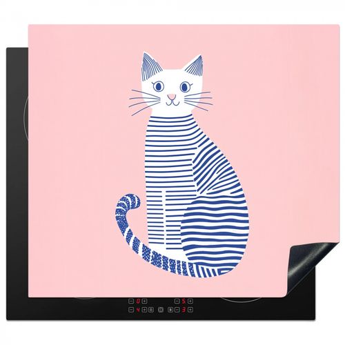 Katze - Illustration - Minimalistisch - Rosa