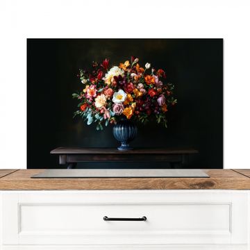 Spritzschutz Küche - Groß - Blumen - Vase - Blumenstrauß