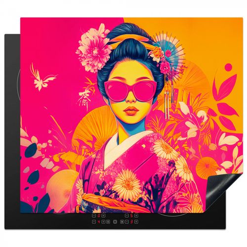 Herdabdeckplatte - Frau - Sonnenbrille - Abstrakt - Orange