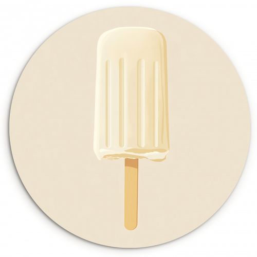 Runde Bilder - Minimalistisch - Wassereis - Stick - Beige