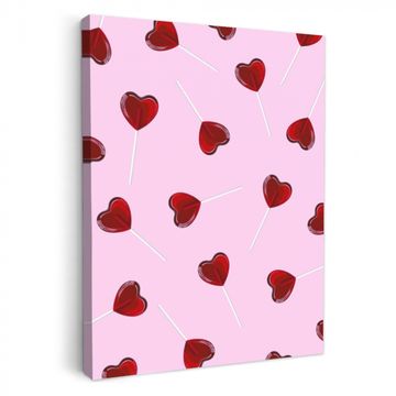 Leinwandbilder - Rosa - Herz - Lutscher - Bonbon