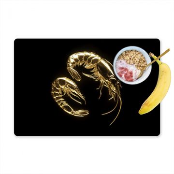 Tischset - Shrimps - Schwarz - Gold - Tiere - 6 Stück