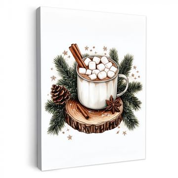 Leinwandbilder - Winter - Holz - Schokoladenmilch - Getränk - Weihnachten