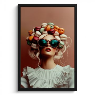 Bilder mit Rahmen - Frau - Makronen - Brille